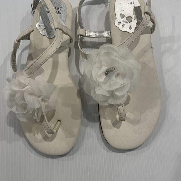 Stuart Weitzman Women's White Floral Sandals Size 4 - Picture 2 of 5